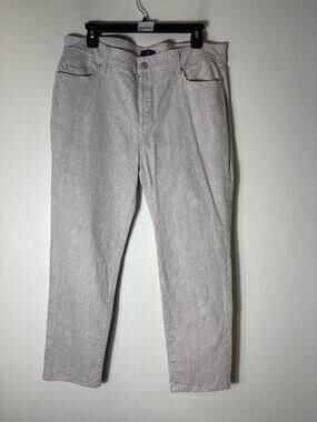 NYDJ Stone and White Printed Jeans Sz 16P